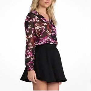 Diane‎ Von Furstenberg Lorelai Print Chief Cheetah Splash Pink Silk Blouse Sheer